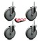 Service Caster 6 Inch Gray Polyurethane Wheel Swivel 58 Inch Threaded Stem Caster Set Service Caster SCC-TS20S614-PPUB-58212-4 - alternate 2